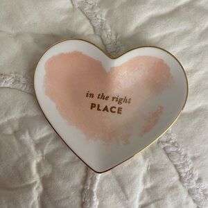 Heart-Shaped Trinket Dish with Gold Trim